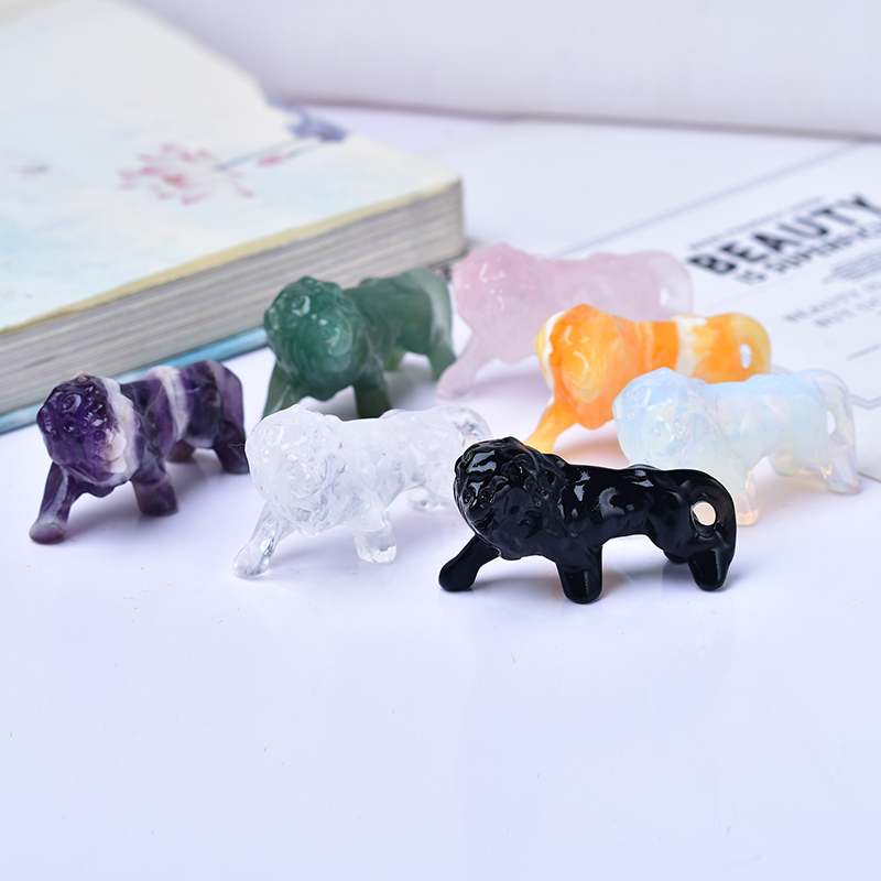 Lion Stationery & Office Supply(Kunshan)Co.Ltd - Natural Obsidian Lion Crystal Mineral pedras