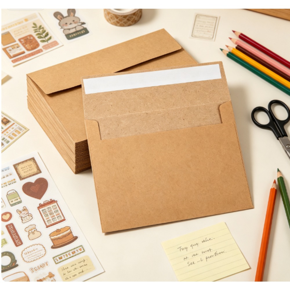 Letter Envelope Kraft - Pacote com 50 envelopes de papel